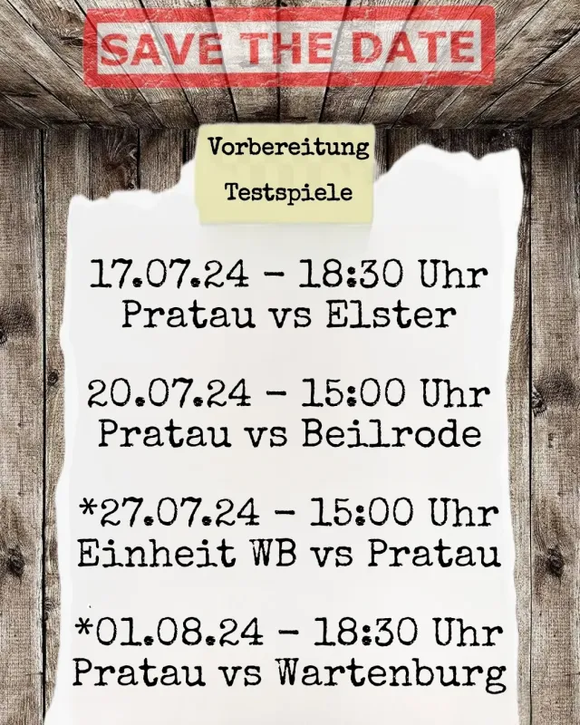 *Update* Testspiele Vorbereitung