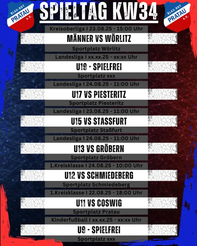 Spielplan KW34