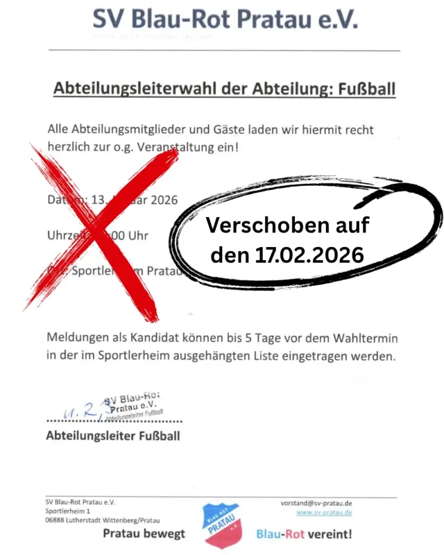 *Verschoben* Abteilungsleiterwahl Fußball