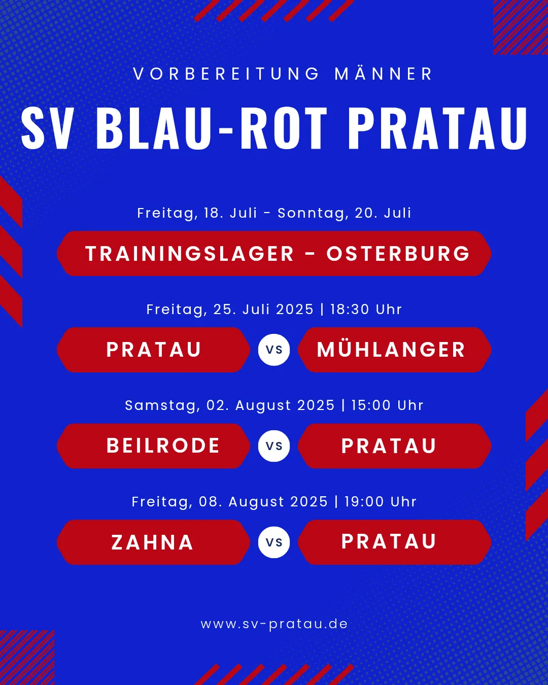 Vorbereitungsplan Männer