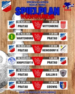 Kegeln - Spielplan Rückrunde