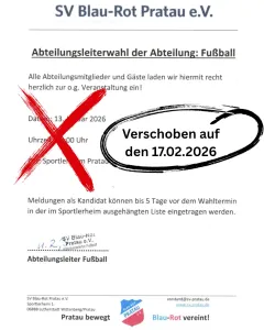 *Verschoben* Abteilungsleiterwahl Fußball
